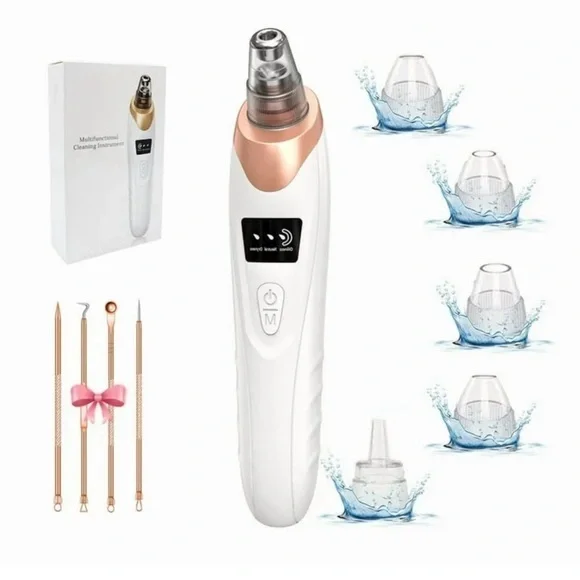 Electric Blackhead Remover Pore Vacuum - White & Rose Gold - Picture 7 of 7
